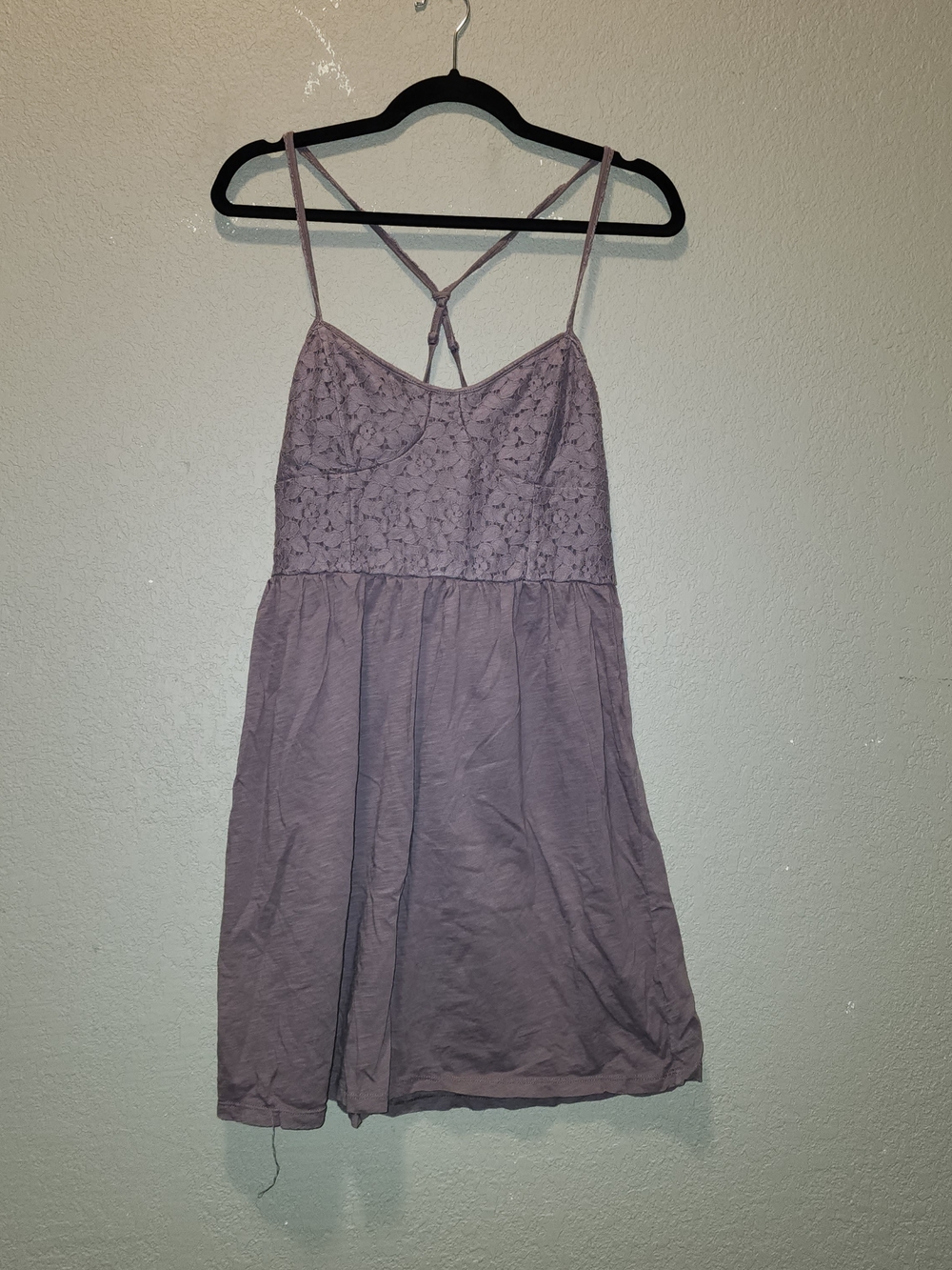 American Eagle Women’s Lavender Lace-Top Mini Dress | Medium